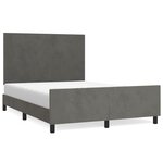 vidaXL Cadre de lit sans matelas gris foncé 140x190 cm velours