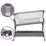vidaXL Lit pour bébé avec matelas Gris clair Tissu de lin