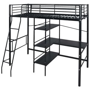 vidaXL Lit avec matelas Noir 200 x 90 cm Métал