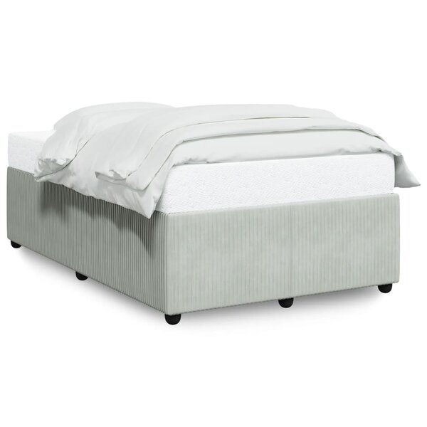vidaXL Cadre de lit gris clair 120x190 cm velours