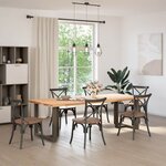 vidaXL Pieds de table à manger en T  2 pièces  noir  80 x 35 x (72-73) cm  acier