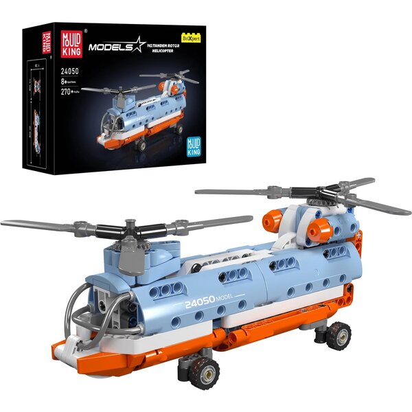 Mould King 24050 - Ensemble de jouets de construction d'hélicoptère à rotor tandem