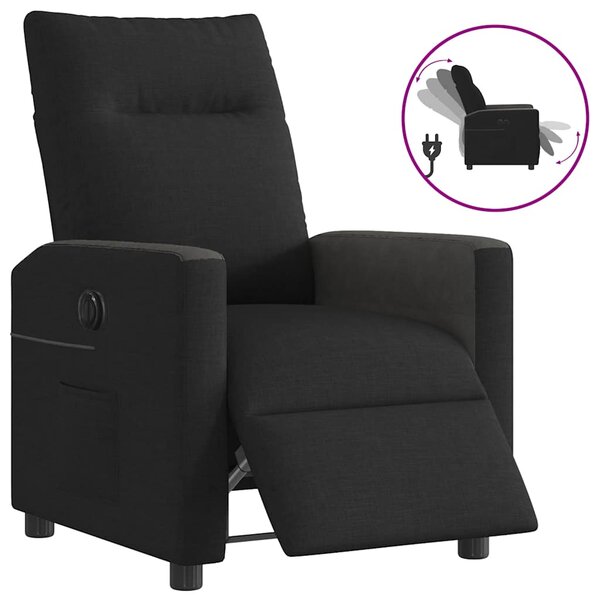 vidaXL Fauteuil inclinable électrique Noir Tissu