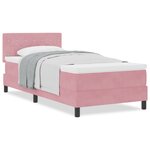 vidaXL Lit à Somier avec Matelas Rose 90x200 cm Velours