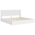 vidaXL Cadre de lit avec rangement et tête de lit Blanc 180 x 200 cm