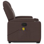 vidaXL Fauteuil inclinable de massage Marron foncé Tissu