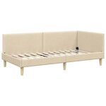 vidaXL Cadre de lit d'angle Crème 80 cm x 200 cm Tissu et Contreplaqué