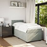vidaXL Sommier à lattes de lit et matelas Gris clair 80x200 cm Velours