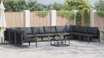 vidaXL Ensemble de canapé de jardin 11 Pièces Anthracite Acier