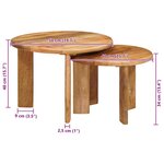 vidaXL Tables basses gigognes 2 Pièces Marron Bois de mangue massif