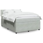 vidaXL Sommier à lattes de lit et matelas Gris clair 140x190cm Velours