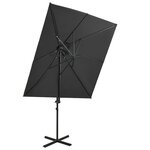 vidaXL Parasol de jardin en porte-à-faux à double toit anthracite