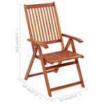 vidaXL Chaises pliables de jardin lot de 3 Bois d'acacia solide