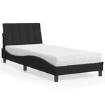 vidaXL Lit avec matelas noir 90x190 cm velours