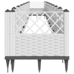 vidaXL Jardinière avec piquets blanc 363 5x43 5x43 5 cm PP