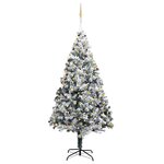 vidaXL Sapin de Noël artificiel LED boules flocons de neige Vert 300cm