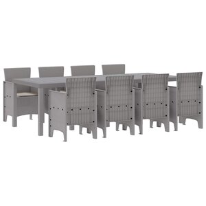vidaXL Ensemble de salle à manger pour jardin 9 Pièces Blanc Rattan Polt