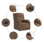 vidaXL Fauteuil inclinable électrique Marron Tissu