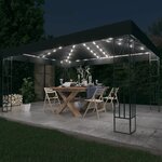 vidaXL Tonnelle avec guirlande lumineuse à LED 3x4 m Anthracite Tissu