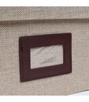 Boîte de rangement beige en polyester hauteur 15 cm