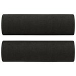 vidaXL Ensemble de canapés 3 Pièces avec coussins noir tissu