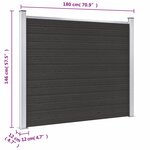 vidaXL Panneau de clôture WPC 180x146 cm Noir