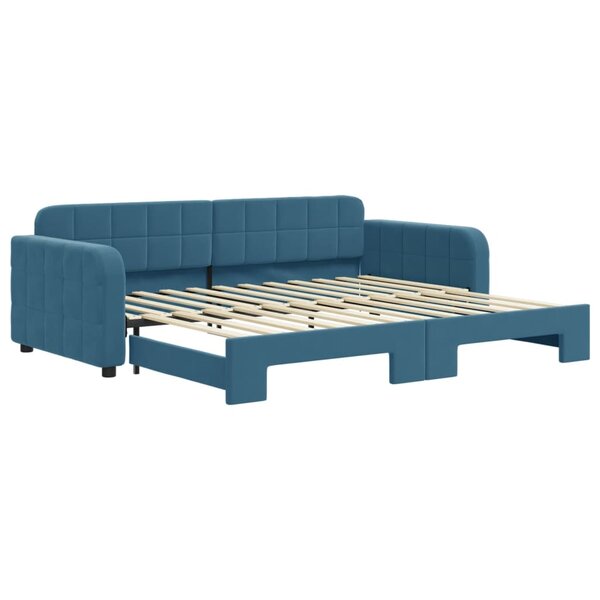 vidaXL Lit de jour avec gigogne sans matelas bleu 90x200 cm