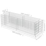 vidaXL Lit surélevé à gabion Acier galvanisé 180x50x50 cm