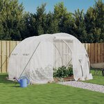 vidaXL Serre avec cadre en acier blanc 6 m² 3x2x2 m