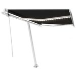 vidaXL Auvent automatique capteur de vent et LED 300x250 cm Anthracite