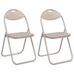 vidaXL Chaise pliante 2 pc Simili cuir Sable 48 x 43 5 x 81 cm