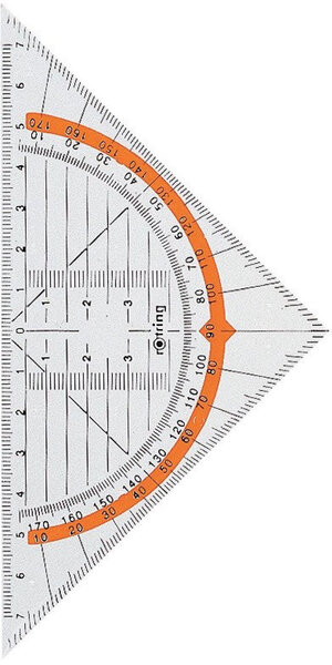 rOtring Centro équerre de géométrie hypoténuse 16 cm  graduation 14cm/1mm