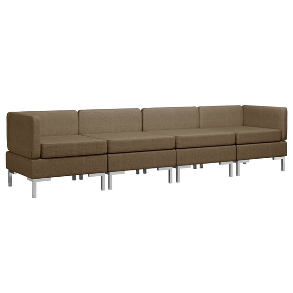 vidaXL Ensemble de canapés 4 Pièces Tissu Marron