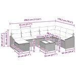 vidaXL Ensemble de Canapés de Jardin 9 pièces avec Coussins Gris Clair en Poly Rotin