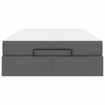 vidaXL Cadre de lit avec matelas Gris foncé 120 x 190 cm tissu