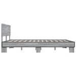 vidaXL Cadre de lit sonoma gris 150x200 cm bois d'ingénierie et métal