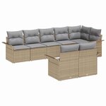 vidaXL Ensemble de canapé de jardin 8 Pièces Beige polyrotin
