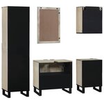 vidaXL Ensemble de mobilier de salle de bain 5 Pièces Brun Noyé