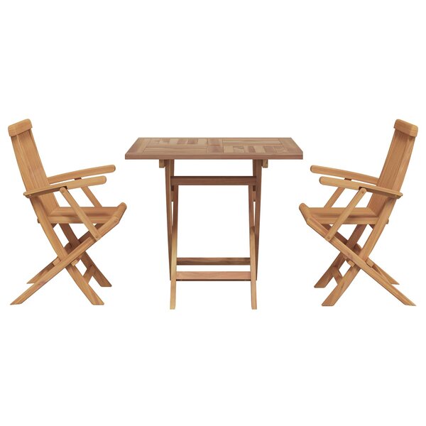 vidaXL Ensemble de salle à manger pour jardin 3 Pièces Marron