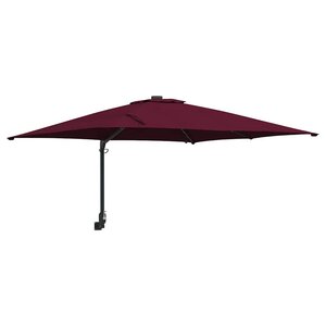vidaXL Parasol de jardin Rouge bordeaux 248.5 x 247.5 x 160 cm tissu