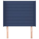 vidaXL Tête de lit avec oreilles Bleu 83x16x118/128 cm Tissu