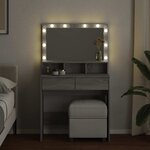 vidaXL Coiffeuse avec LED sonoma gris 80x41x134 5 cm