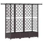 vidaXL Lit Élevé avec Treillis et Toit Marron 164 x 40 x 123 cm PP