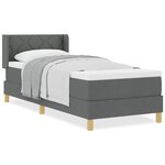 vidaXL Lit à Ressorts avec matelas Gris foncé 80 x 200 cm tissu