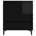 vidaXL Buffet Noir brillant 60x35x69 cm Bois d’ingénierie