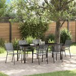 vidaXL Ensemble de salle à manger pour jardin 7 Pièces Anthracite Acier