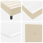 vidaXL Lit boxspring avec matelas avec matelas Crème 90 x 190 cm tissu