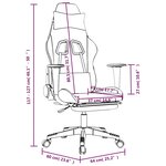 vidaXL Chaise de jeu de massage repose-pied Noir et gris clair Tissu