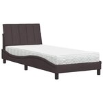 vidaXL Lit avec matelas Hanko marron foncé 80x200 cm tissu