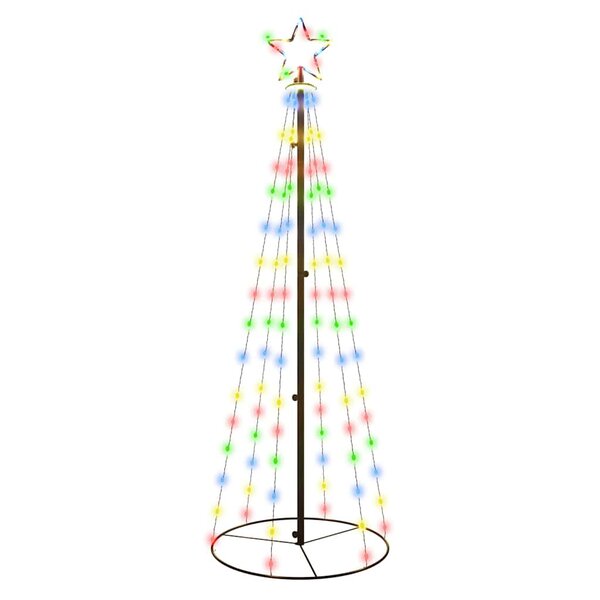 vidaXL Arbre de Noël cône 108 LED Colorées 70x180 cm